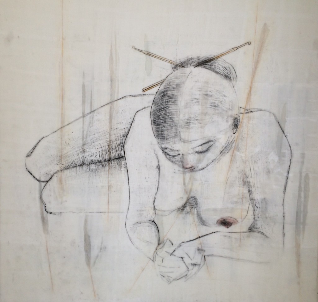 Elisabeth Mysen, Fragments of Edo, Encaustic/Mixed Media, 29.5 x 29.5 in. (75 x 75 cm), ©2015.